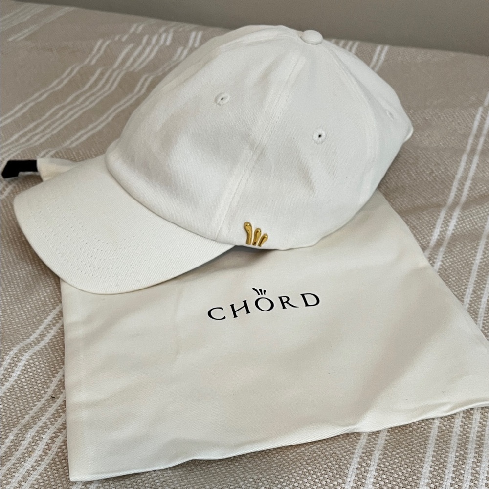 White Chord ball cap by Mary Orton